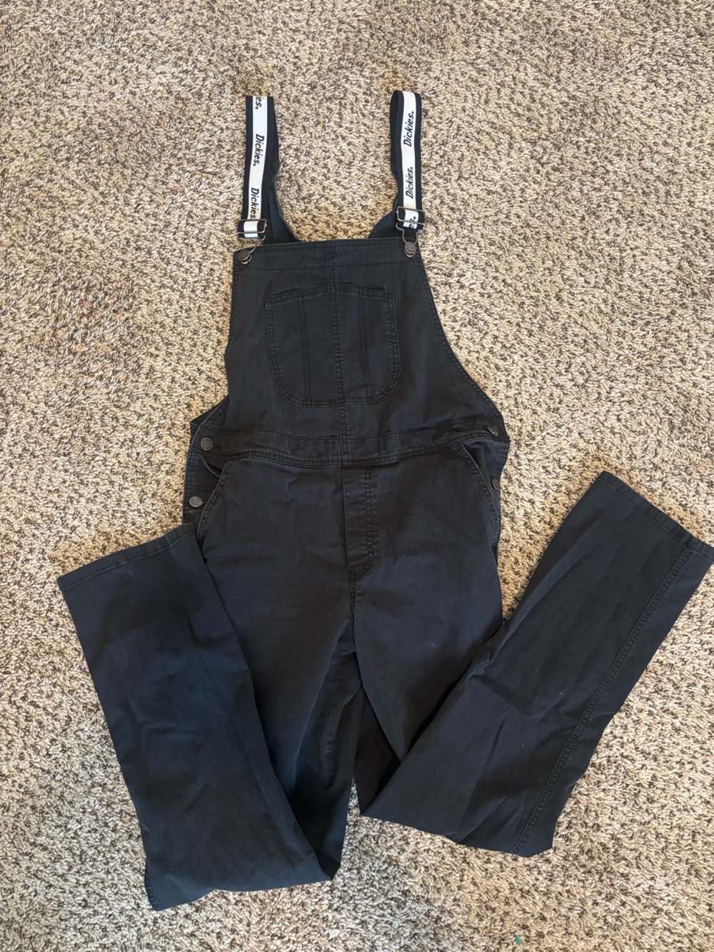 Dickies Black Women's Overalls with Branded Straps